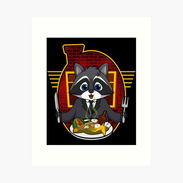 Item preview, Cute Racoon Eating Food Funny Gifts For Racoon Lovers designed and sold by borutawear.