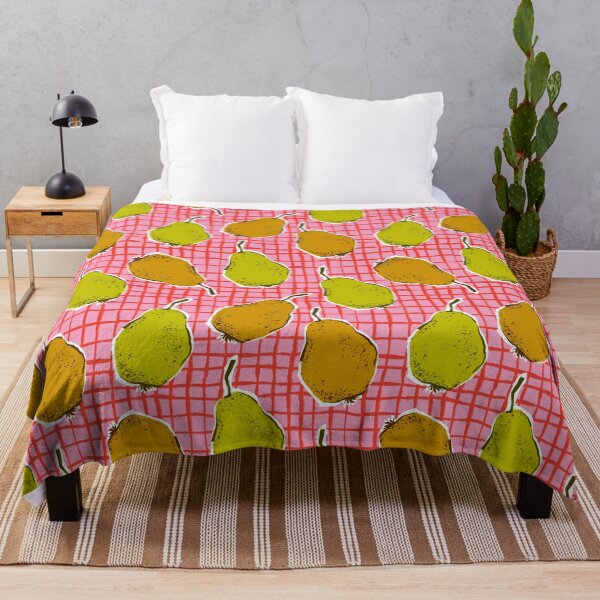 Item preview, Pears on the grid retro pattern \ By tartagain designed and sold by tartagain.