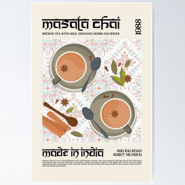 Item preview, Masala Chai Wall Art designed and sold by SurfolioPrints.