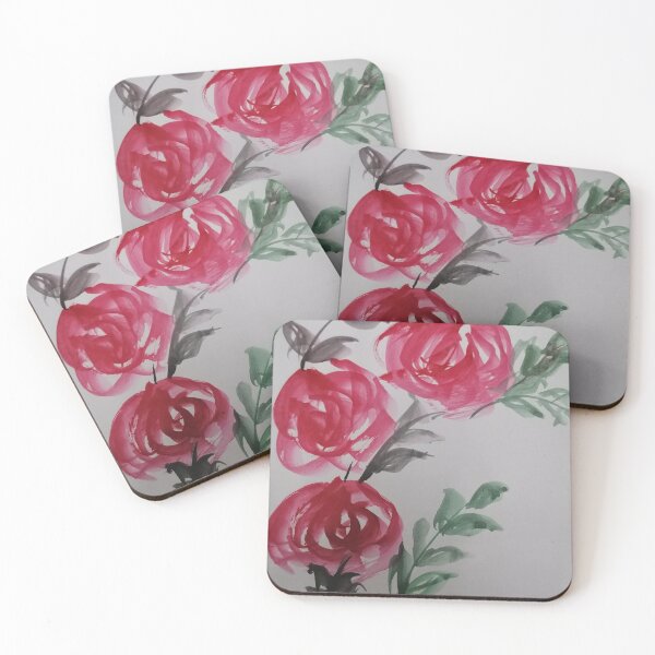 Item preview, red flower and leaves paintings designed and sold by Nature  Nblossom.