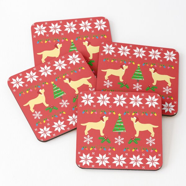 Item preview, Yellow Labrador Happy Christmas Sweater Pattern  designed and sold by HappyLabradors.