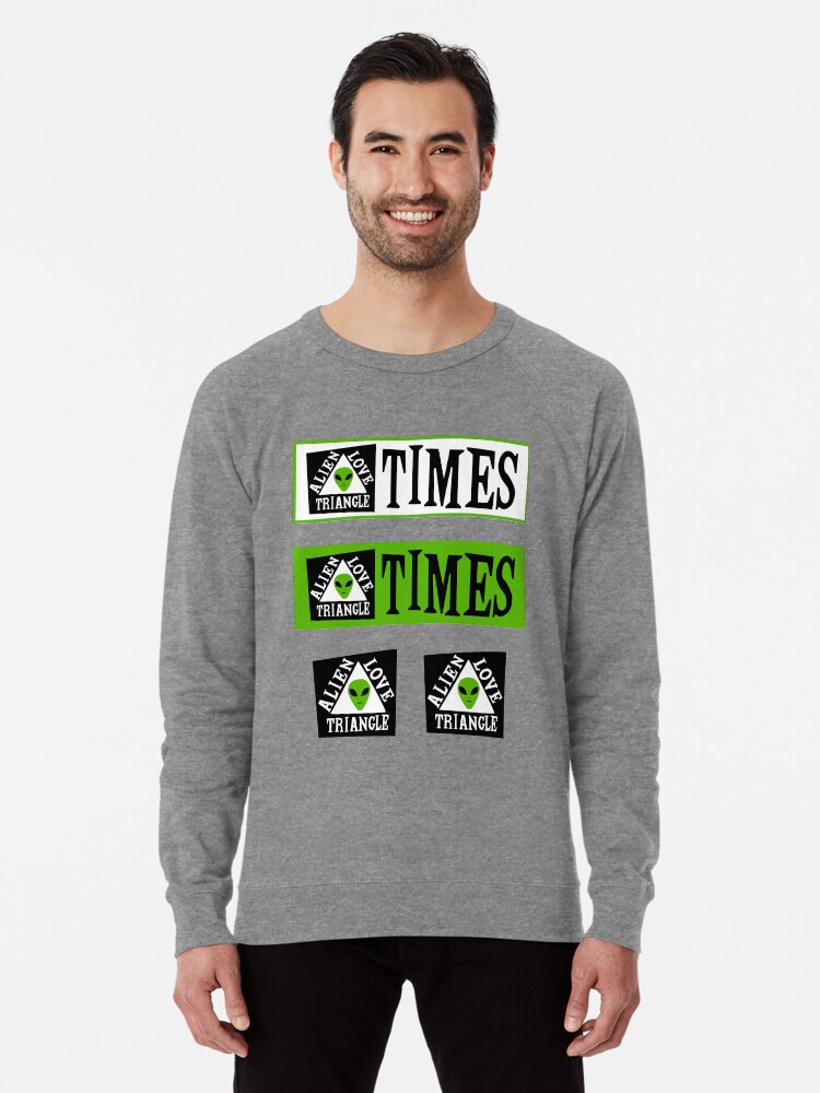 Alien Love Triangle Times Sticker Pack Lightweight Sweatshirt By Candydawg Redbubble