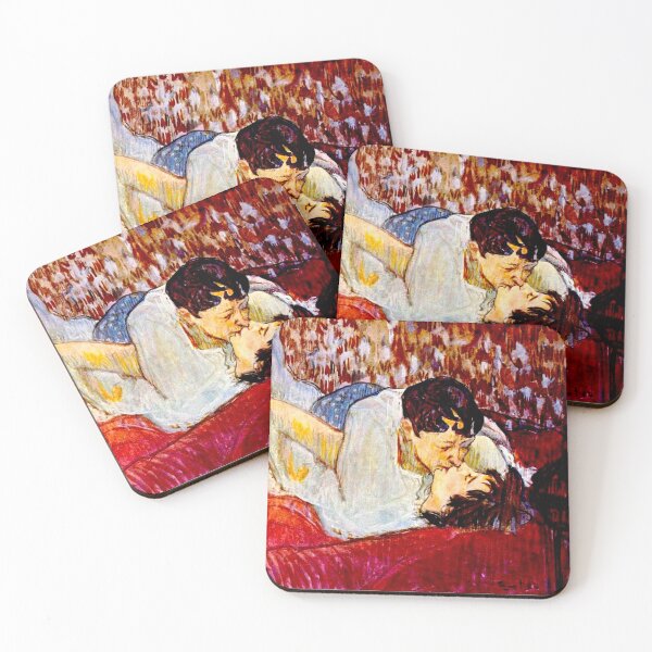Item preview, TOULOUSE LAUTREC : Vintage 1893 The Kiss Print designed and sold by posterbobs.