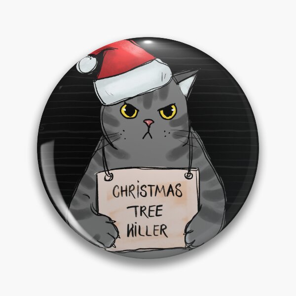 Item preview, Funny Christmas Cat Tree Killer In a Santa Hat designed and sold by TajfunX.