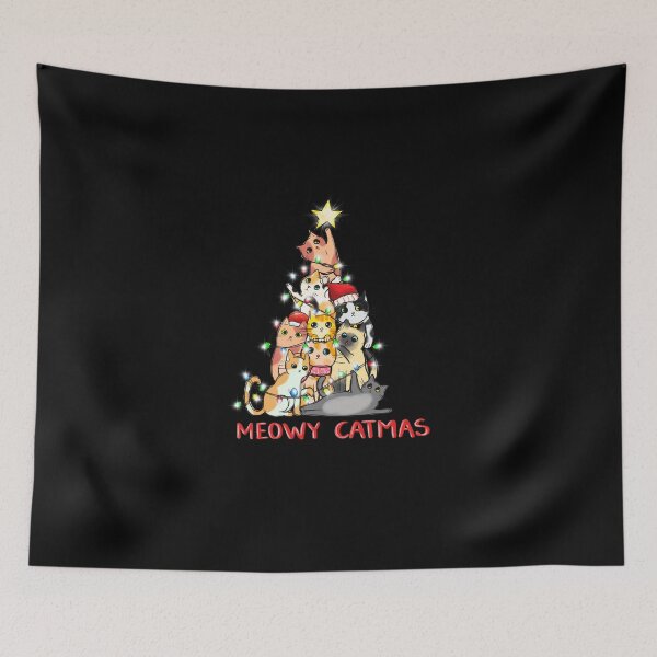 Item preview, Funny Christmas Cat Tree Meowy Catmas designed and sold by TajfunX.