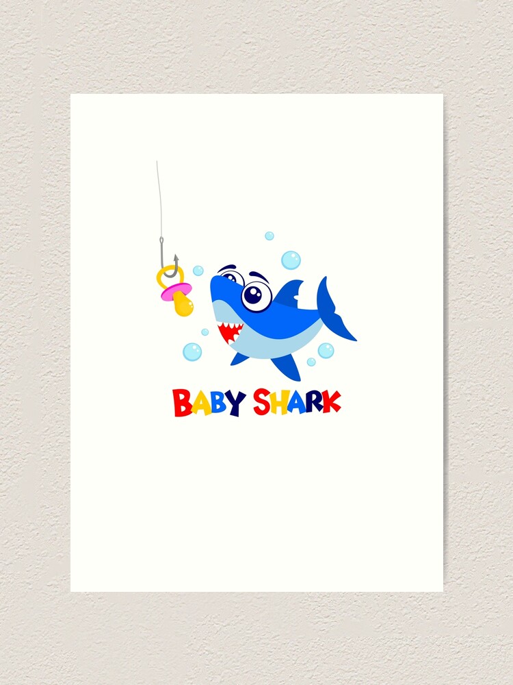 Baby Shark Art Print By Mistergoodiez Redbubble