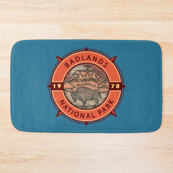 Item preview, Badlands National Park Buffalo Retro Compass Emblem designed and sold by KrisSidDesigns.