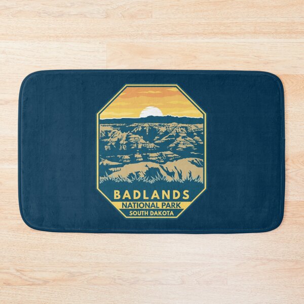 Item preview, Badlands National Park Sunset Retro Emblem designed and sold by KrisSidDesigns.
