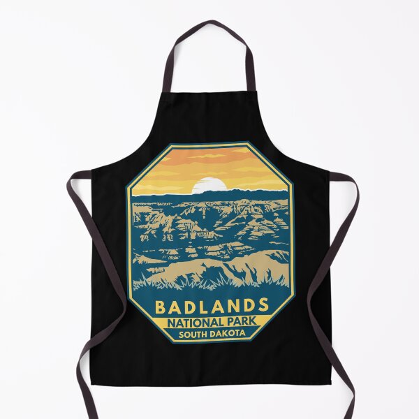 Item preview, Badlands National Park Sunset Retro Emblem designed and sold by KrisSidDesigns.