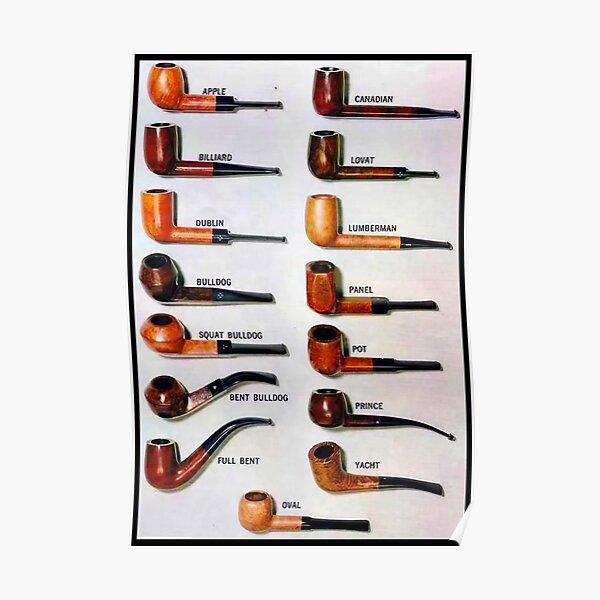 types-of-tobacco-pipes-poster-for-sale-by-perulandiastore-redbubble