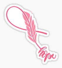 Breast Cancer Boho Feather Sticker