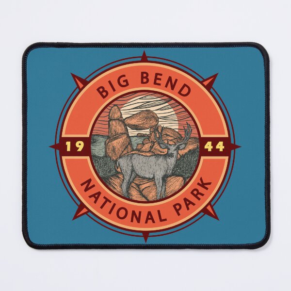 Item preview, Big Bend National Park Elk Retro Compass Emblem designed and sold by KrisSidDesigns.