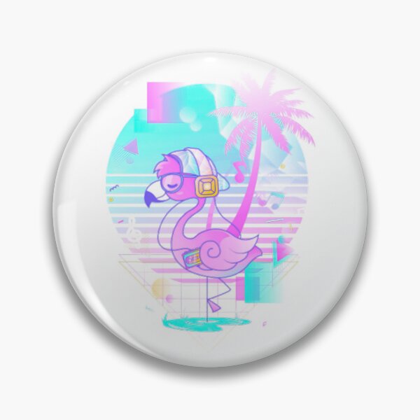 Artikelvorschau, Vaporwave-Retro-Flamingo entworfen und verkauft von JoyceFerguson.
