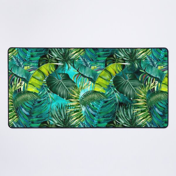 Item preview, Exotic tropical green foliage night forest, leaves and flowers tropical pattern, botanical illustration, green plants illustration designed and sold by ZeinabTaha.