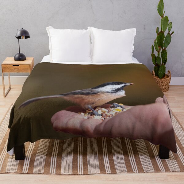 Item preview, Black-capped chickadee eating from a hand designed and sold by jessicagoodsell.