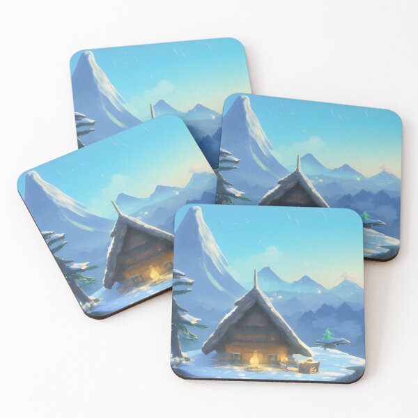 Item preview, hermosa cabaña japonesa rodeada de montañas nevadas designed and sold by WearZoid.