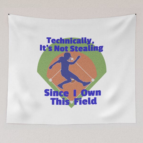 Item preview, I Own This Field - Softball Player Stealing Home designed and sold by Batty4Boba.