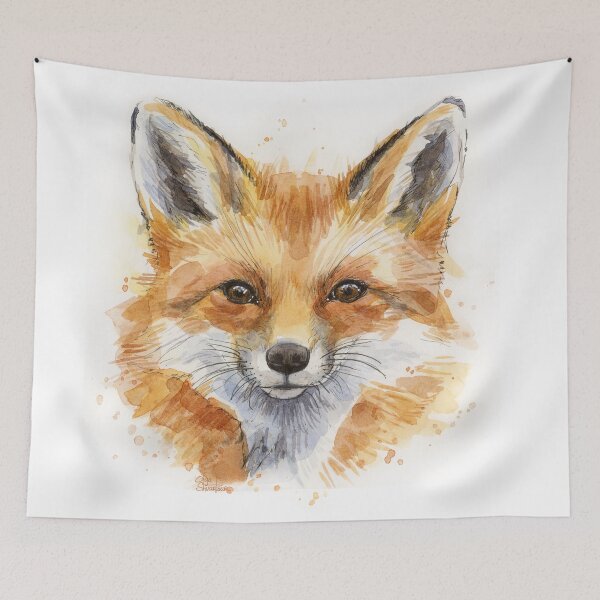 Item preview, Fox Watercolor Painting designed and sold by Olga Shvartsur.