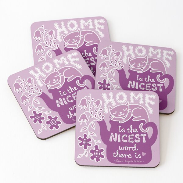 Item preview, Home is the nicest word there is -Laura Ingalls Wilder in Purple designed and sold by BloomJoyStudio.
