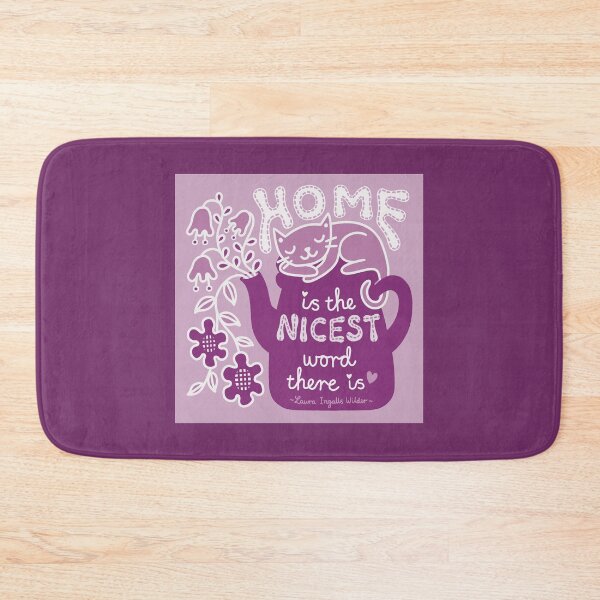 Item preview, Home is the nicest word there is -Laura Ingalls Wilder in Purple designed and sold by BloomJoyStudio.