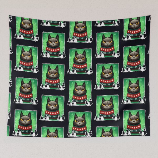 Item preview, Festive Cat Wearing a Christmas Ugly Sweater - Kitten Lover designed and sold by madtoyman.