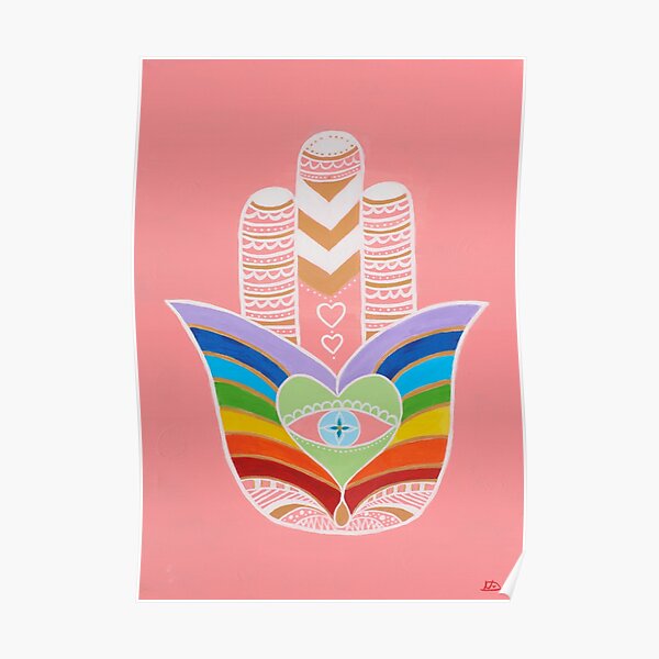 Rainbow Hamsa Hand Poster