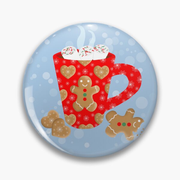 Item preview, Hot Chocolate and Gingerbread Cookies on Ice Blue designed and sold by MarcyBrennanArt.
