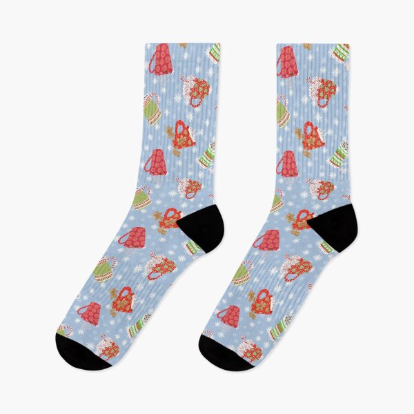 Item preview, Hot Chocolate and Gingerbread Cookies on Ice Blue designed and sold by MarcyBrennanArt.