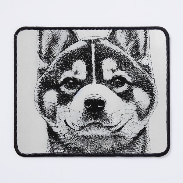 Item preview, Shiba inu black and white dog line drawing design happy and attentive designed and sold by Shiba-Inu-Art.