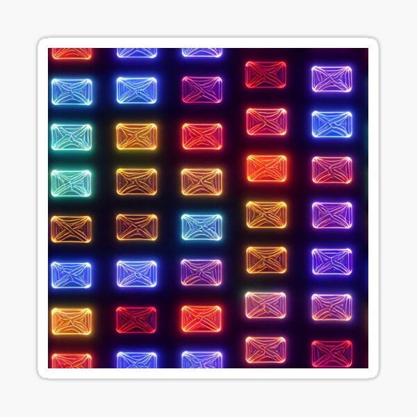 Pattern of cyber themed abstract blocks and lines Sticker