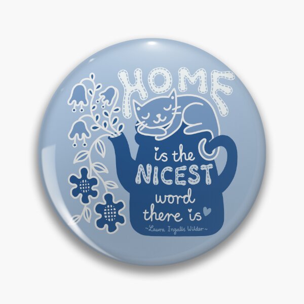Item preview, Home is the nicest word there is -Laura Ingalls Wilder in Blue designed and sold by BloomJoyStudio.