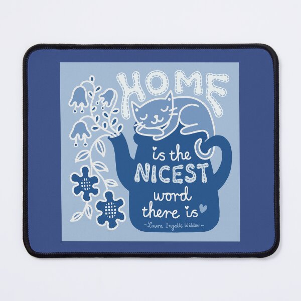 Item preview, Home is the nicest word there is -Laura Ingalls Wilder in Blue designed and sold by BloomJoyStudio.