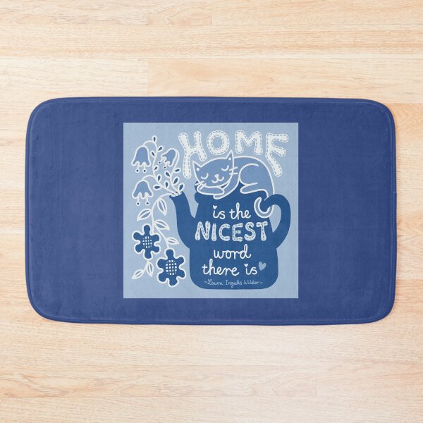 Item preview, Home is the nicest word there is -Laura Ingalls Wilder in Blue designed and sold by BloomJoyStudio.