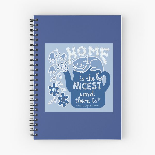 Item preview, Home is the nicest word there is -Laura Ingalls Wilder in Blue designed and sold by BloomJoyStudio.