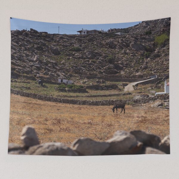 Item preview, Donkey in the Mykonian hills, Mykonos designed and sold by jessicagoodsell.