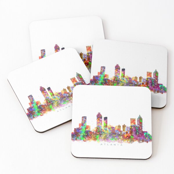 Item preview, Atlanta, Georgia Skyline Watercolor Painting designed and sold by InkistPrints.