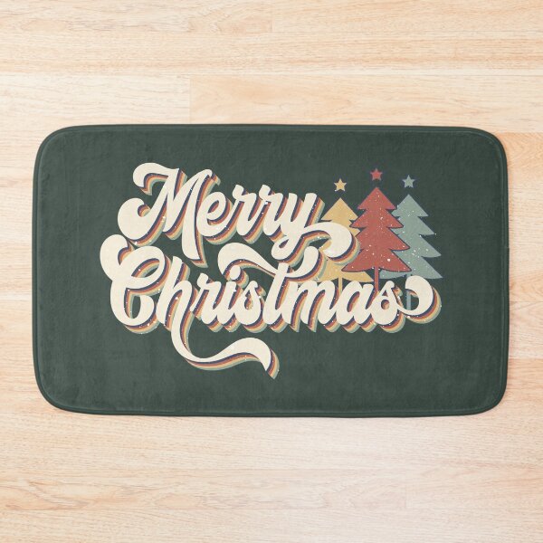 Item preview, Retro Vintage 70s Merry Christmas Trees Typography designed and sold by Hommie9977.