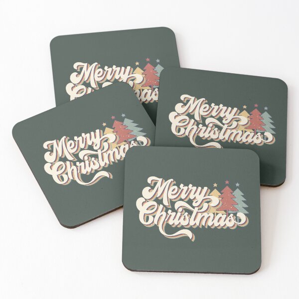 Item preview, Retro Vintage 70s Merry Christmas Trees Typography designed and sold by Hommie9977.