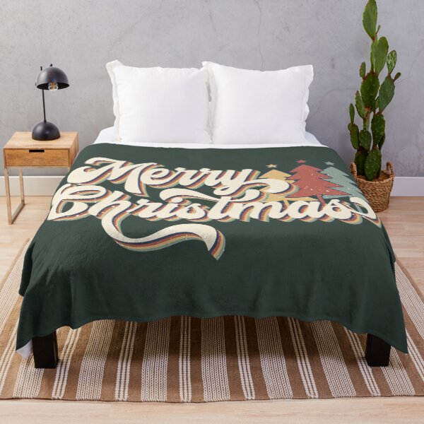 Item preview, Retro Vintage 70s Merry Christmas Trees Typography designed and sold by Hommie9977.