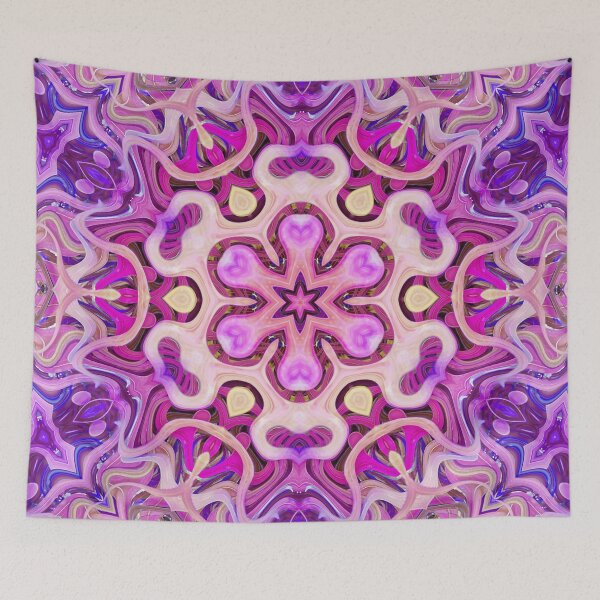 Item preview, Boho Vibes Kaleidoscope Abstract Maximalist Style Hippie Colors Mix of Violet Mauve Lilac Cream 1 of 16 designed and sold by Beachy.