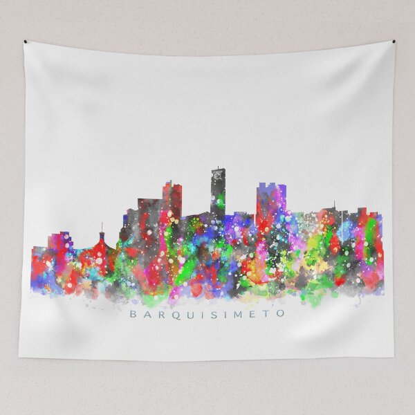 Artikelvorschau, Barquisimeto, Venezuela Skyline Watercolor Painting entworfen und verkauft von InkistPrints.