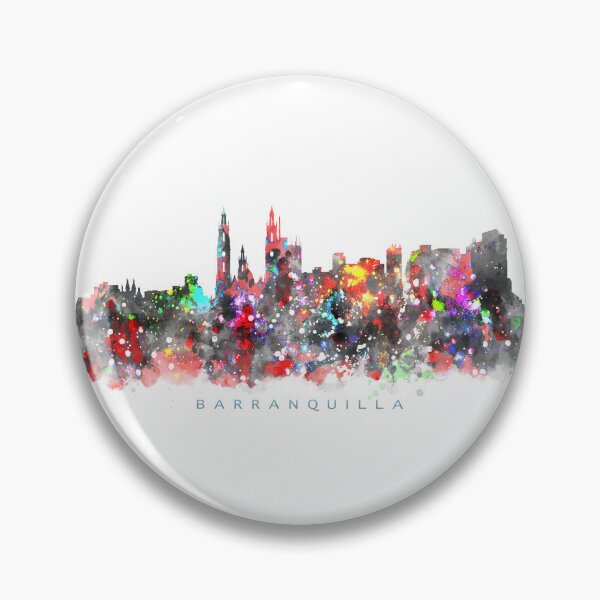 Artikelvorschau, Barranquilla Skyline Watercolor Painting entworfen und verkauft von InkistPrints.