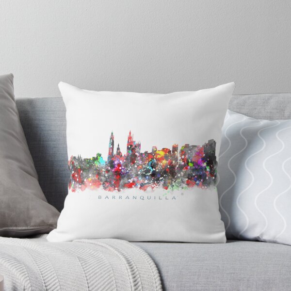 Item preview, Barranquilla Skyline Watercolor Painting designed and sold by InkistPrints.