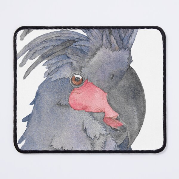 Item preview, the great black palm cockatoo watercolor portrait art designed and sold by L'Atelier Oranjade.