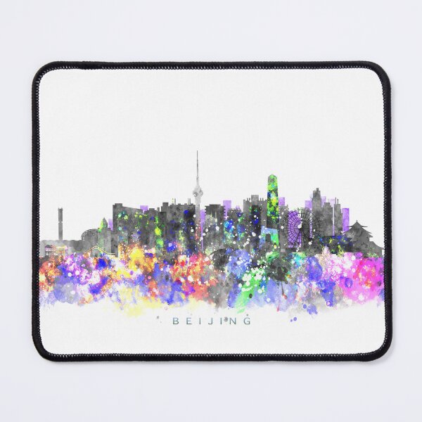 Item preview, Beijing, China Skyline Watercolor Painting designed and sold by InkistPrints.
