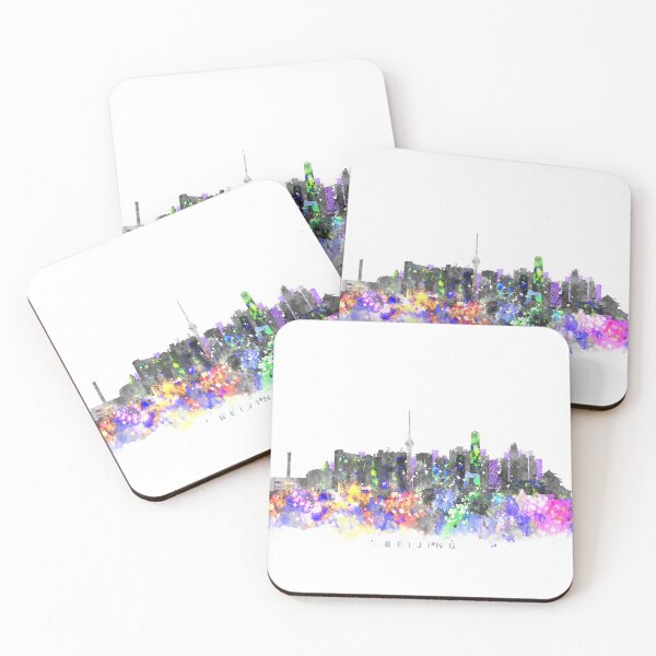 Item preview, Beijing, China Skyline Watercolor Painting designed and sold by InkistPrints.