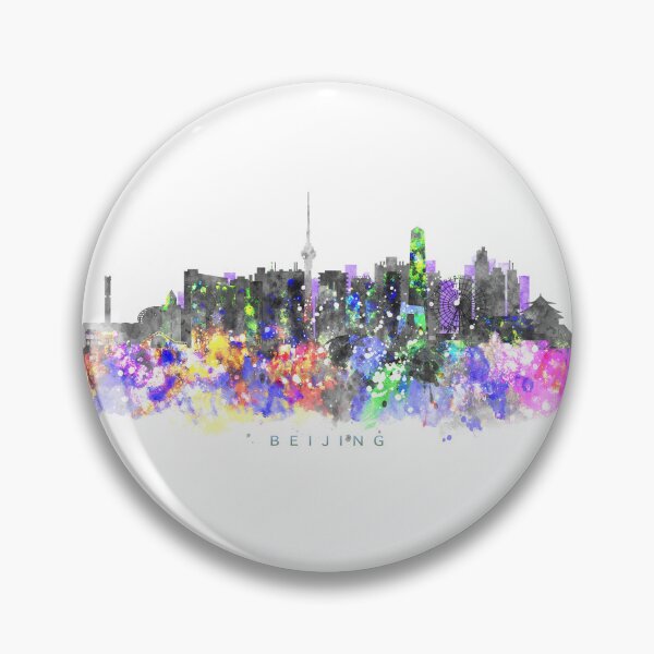 Item preview, Beijing, China Skyline Watercolor Painting designed and sold by InkistPrints.
