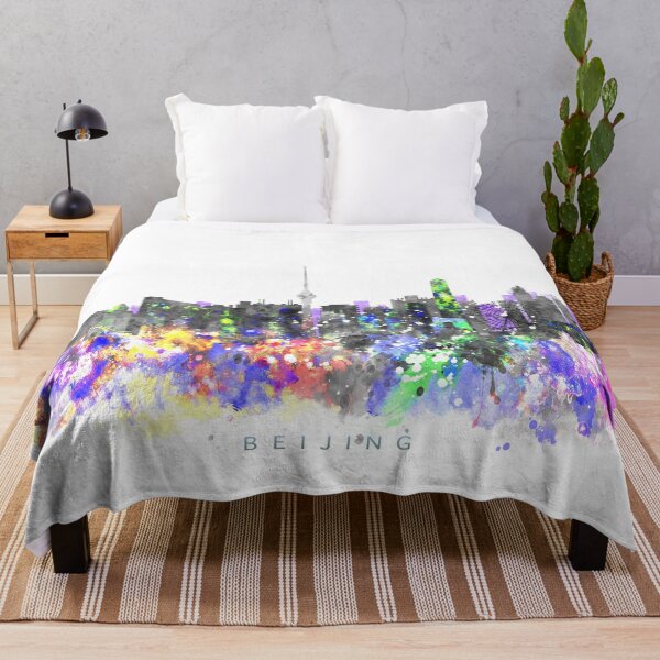 Item preview, Beijing, China Skyline Watercolor Painting designed and sold by InkistPrints.