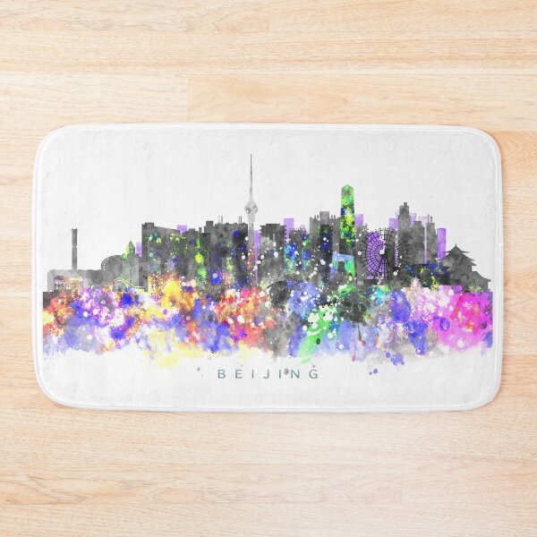 Item preview, Beijing, China Skyline Watercolor Painting designed and sold by InkistPrints.