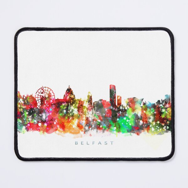 Item preview, Belfast, Ireland Skyline Watercolor Painting designed and sold by InkistPrints.